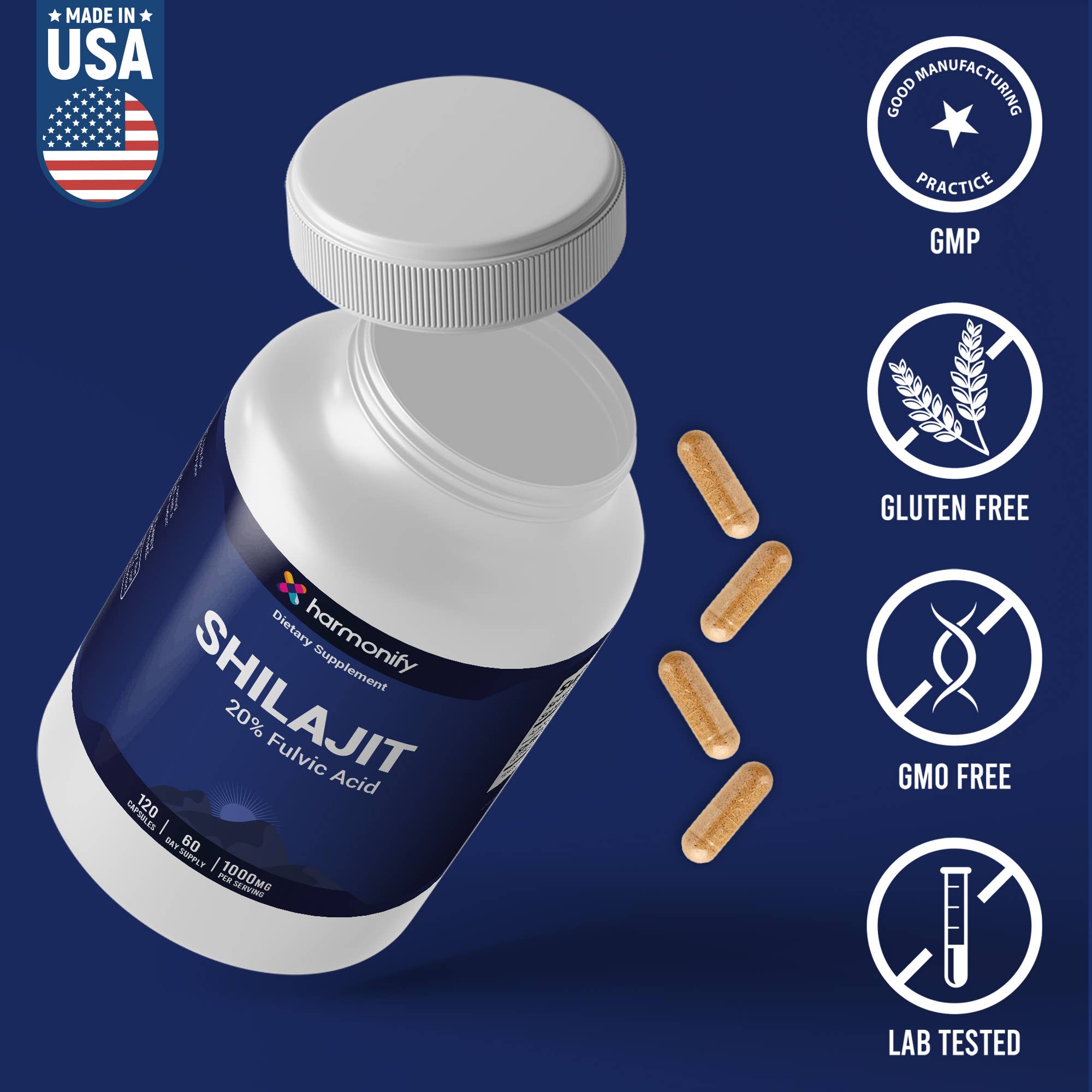 HARMONIFY - HARMONIFY Shilajit – 1000mg with 20% Fulvic Acid – 120 Cnt