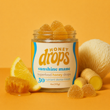 Honey Drops - Sunshine Lion's Mane | Mushroom Honey Gummy | Energy & Focus: 30 Count Jar (Standard Retail)