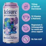 Leisure Hydration - Leisure Hydration Electrolyte Wild Blueberry (16 oz x 12-Pack): 12pk